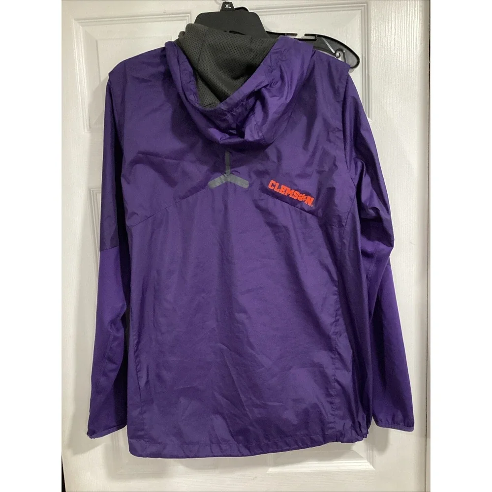 Vntg Nike Clemson Tigers Windbreaker 1/4 Zip Swoosh NCAA With Hood Size M
